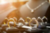 Wedding ring display at jewelry store - stock photo - Piman Khrutmuang