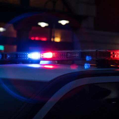 Police light at night.