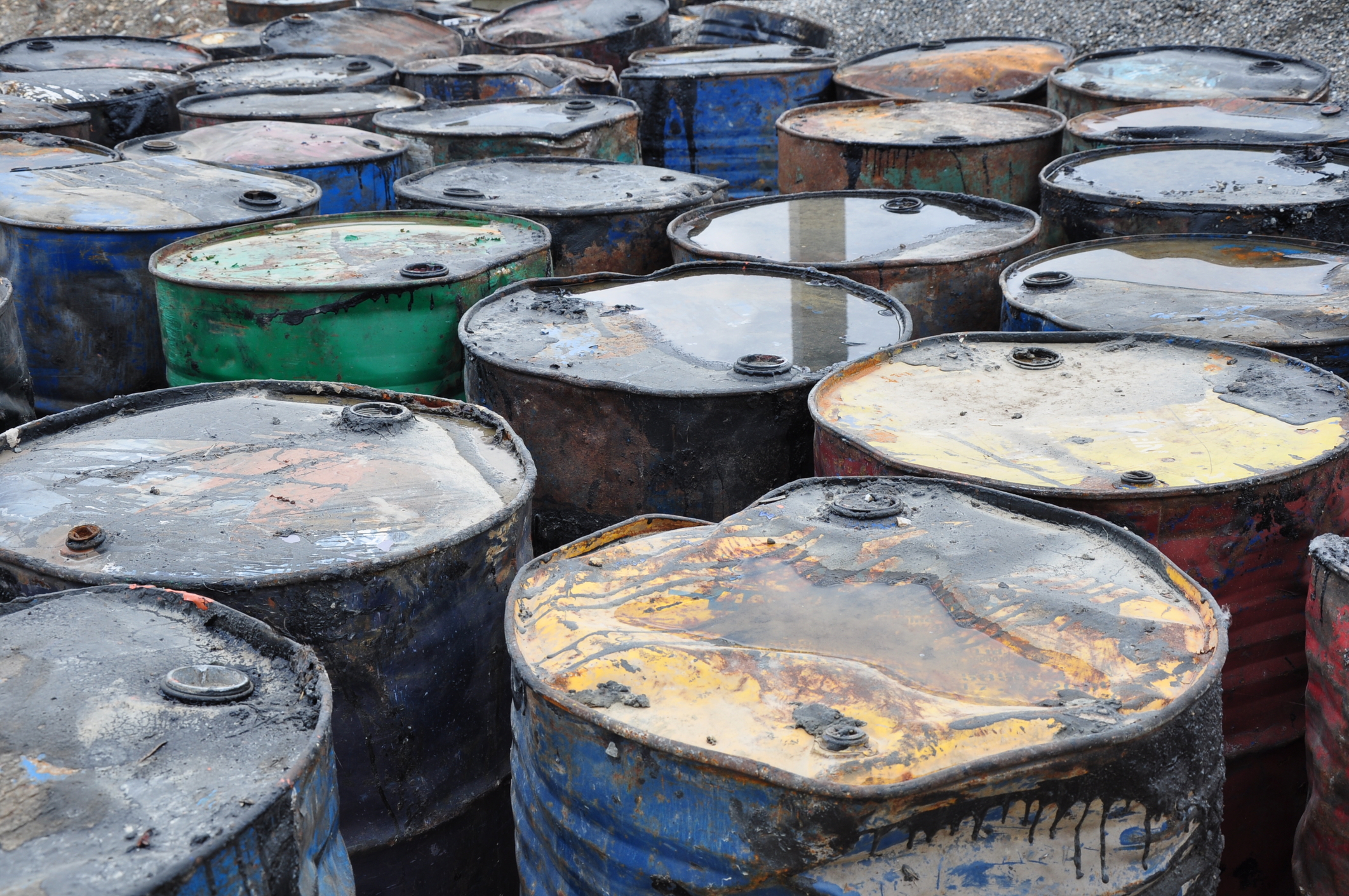 Metal drums similar to the ones removed from the Ciba Geigy superfund site in Toms River - Stock Photo.