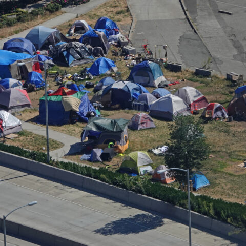 ‘dangerous’: fire responses have skyrocketed in seattle’s sprawling homeless encampments since 2020  - photo licensed by shore news network.