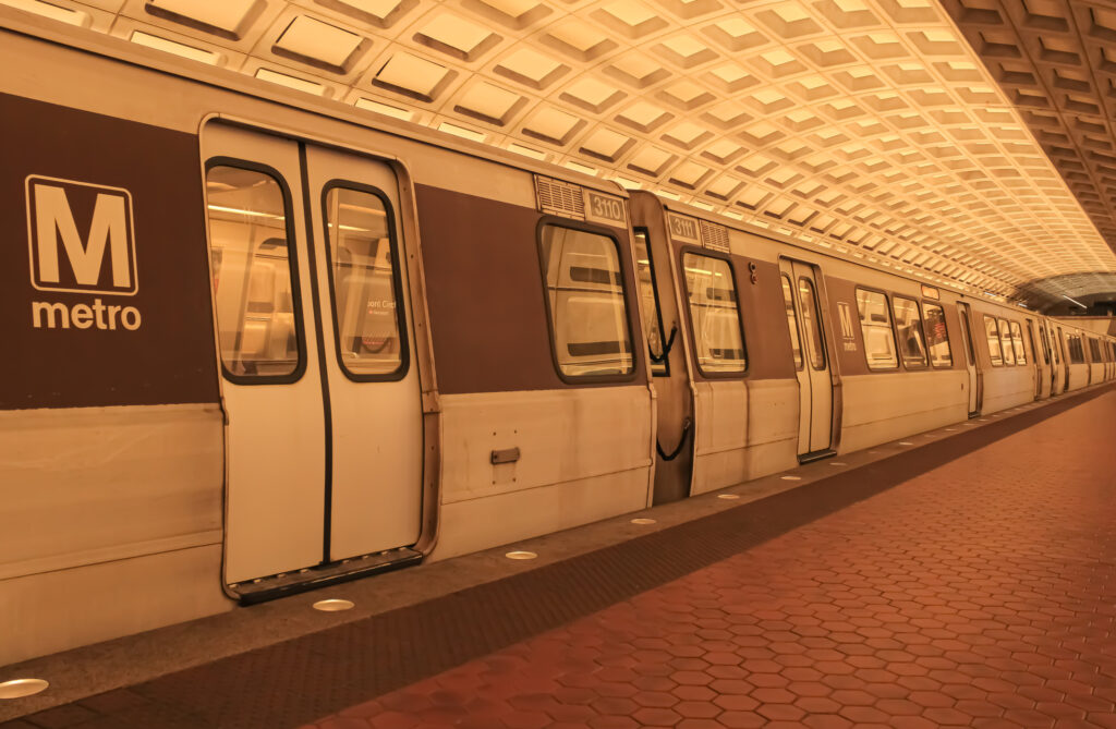 An underground subway station in downtown Washington, D.C.