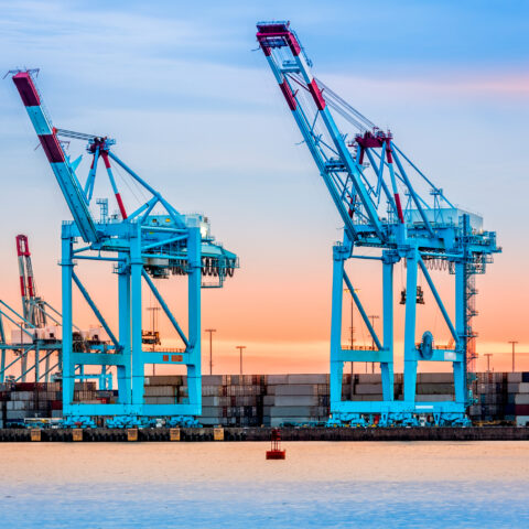 Cranes in newark-elizabeth marine terminal
