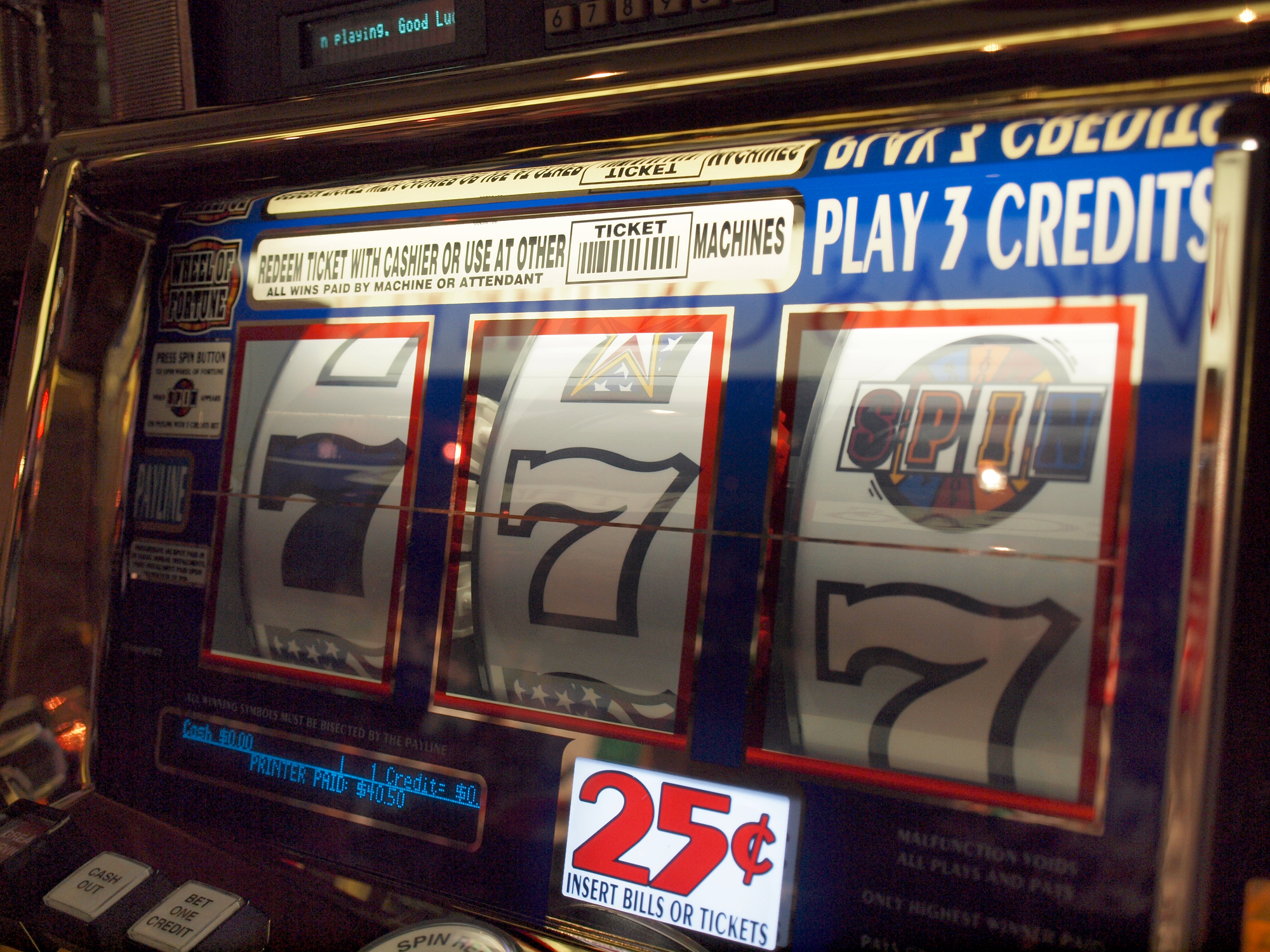 Lucky 7, the numbers on a slot machine were also the winning numbers in the recent NJ Lottery Pick 3 drawing
