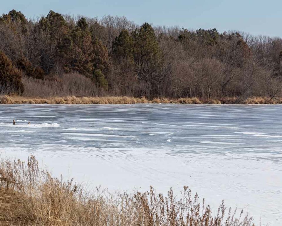 Ice fishing spot abandoned. File Photo