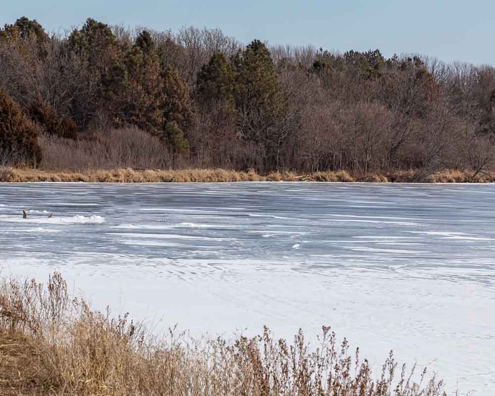 Ice fishing spot abandoned. File Photo