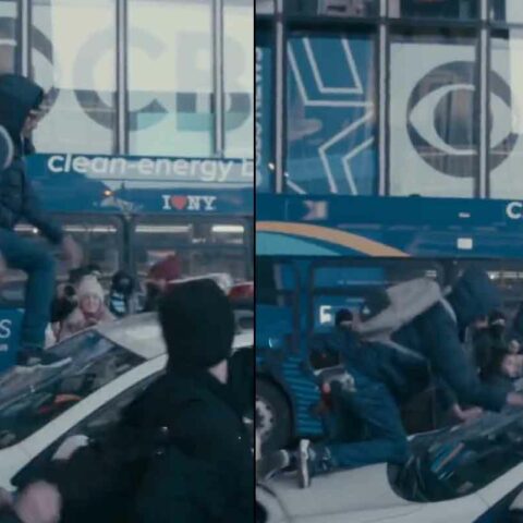 Tyre nichols protester vandalizes nyc patrol car - photo licensed by shore news network.