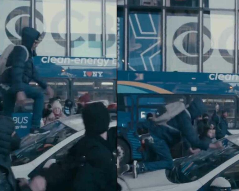 Tyre nichols protester vandalizes nyc patrol car - photo licensed by shore news network.