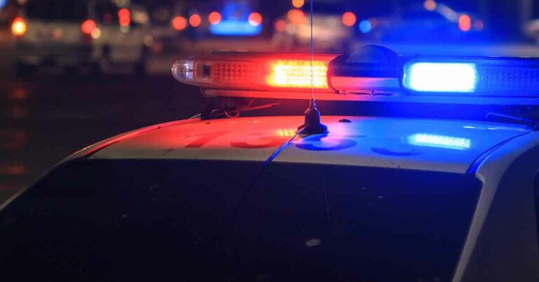 Police light, traffic safety officer - stock photo by daniel tadevosyan