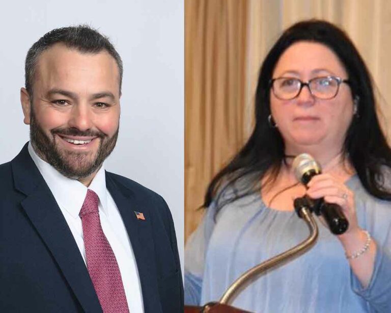 Toms river councilman dan rodrick (l) and toms river regular republican club chairwoman geri ambrosio.