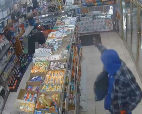 It was reported to police that on Sunday, January 22, 2023, at approximately 1920 hours, an unidentified individual entered Armstrong Convenience located at 4203 Hylan Boulevard. The individual displayed a firearm and demanded CBD vape products from a 48-year-old male store employee. The employee did not comply and the individual discharged a firearm multiple times in the direction of the 48-year-old male store employee and an unidentified male customer who had just entered the store. The victims were not struck by gunfire. The individual was last seen fleeing on foot northbound on Armstrong Avenue.