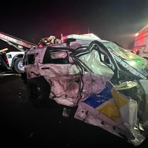 Truck smashed through police accident scene on route 80 - photo licensed by shore news network.