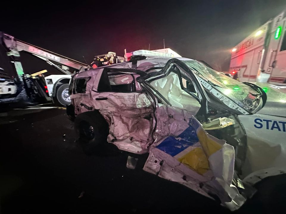 Truck smashed through police accident scene on Route 80