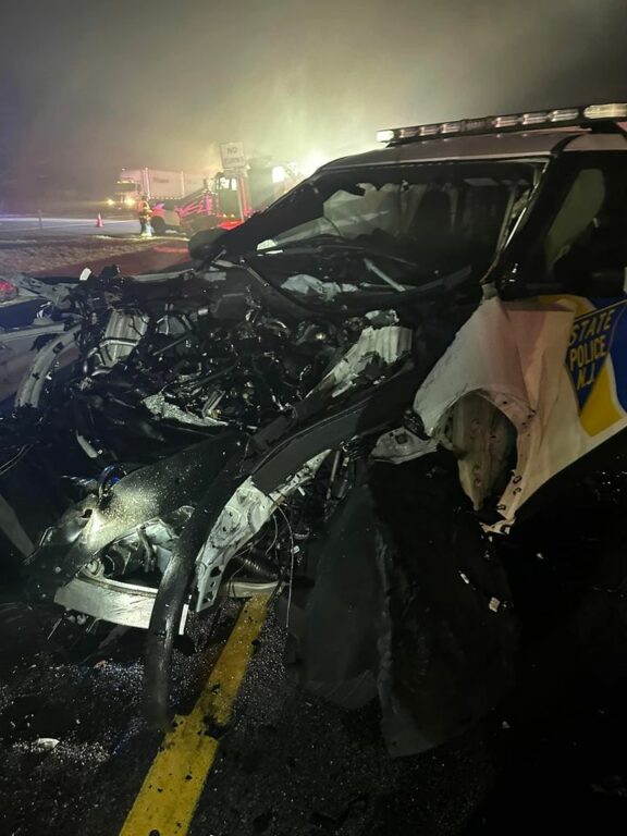Truck smashed through police accident scene on Route 80 Truck smashed through police accident scene on Route 80