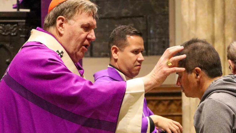 Hundreds of catholics flock to st. Patrick's cathedral on ash wednesday - photo licensed by shore news network.