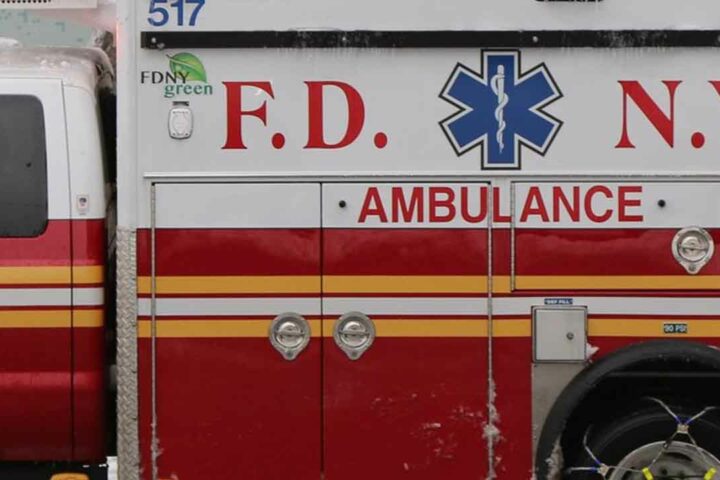 FDNY Ambulance on scene to provide medical assistance to victims.