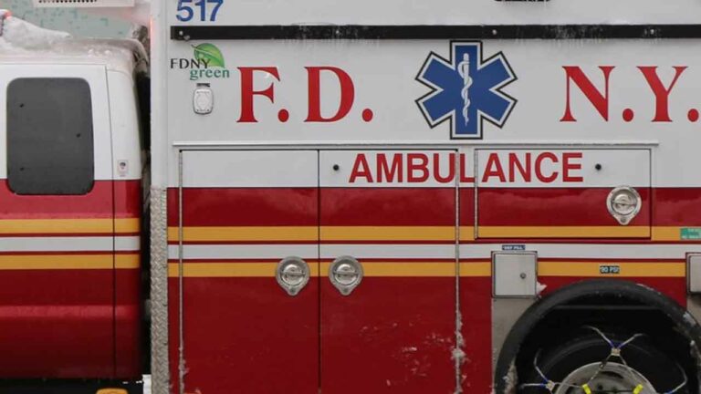 Fdny ambulance on scene to provide medical assistance to victims.