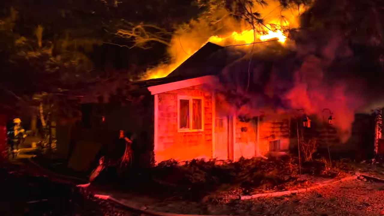 Howell and Jackson firefighters battle blaze at Howell home