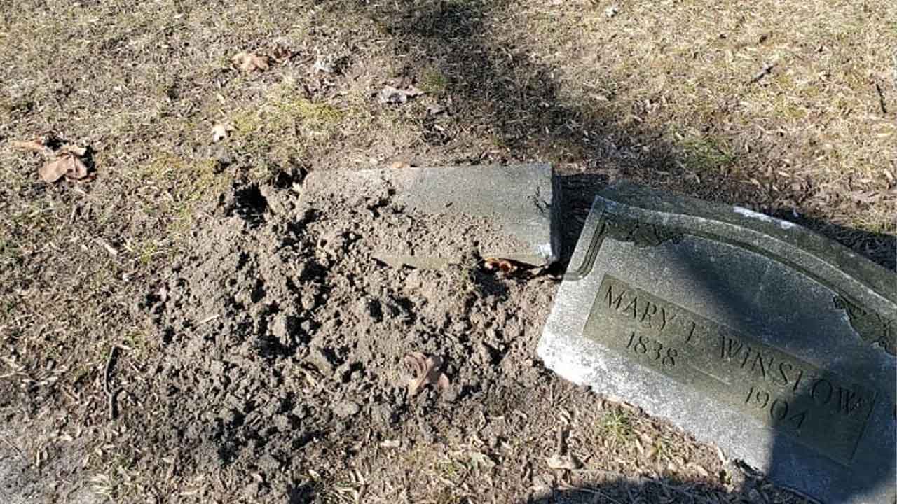 Police investigating after several gravestones were damaged in Vineland
