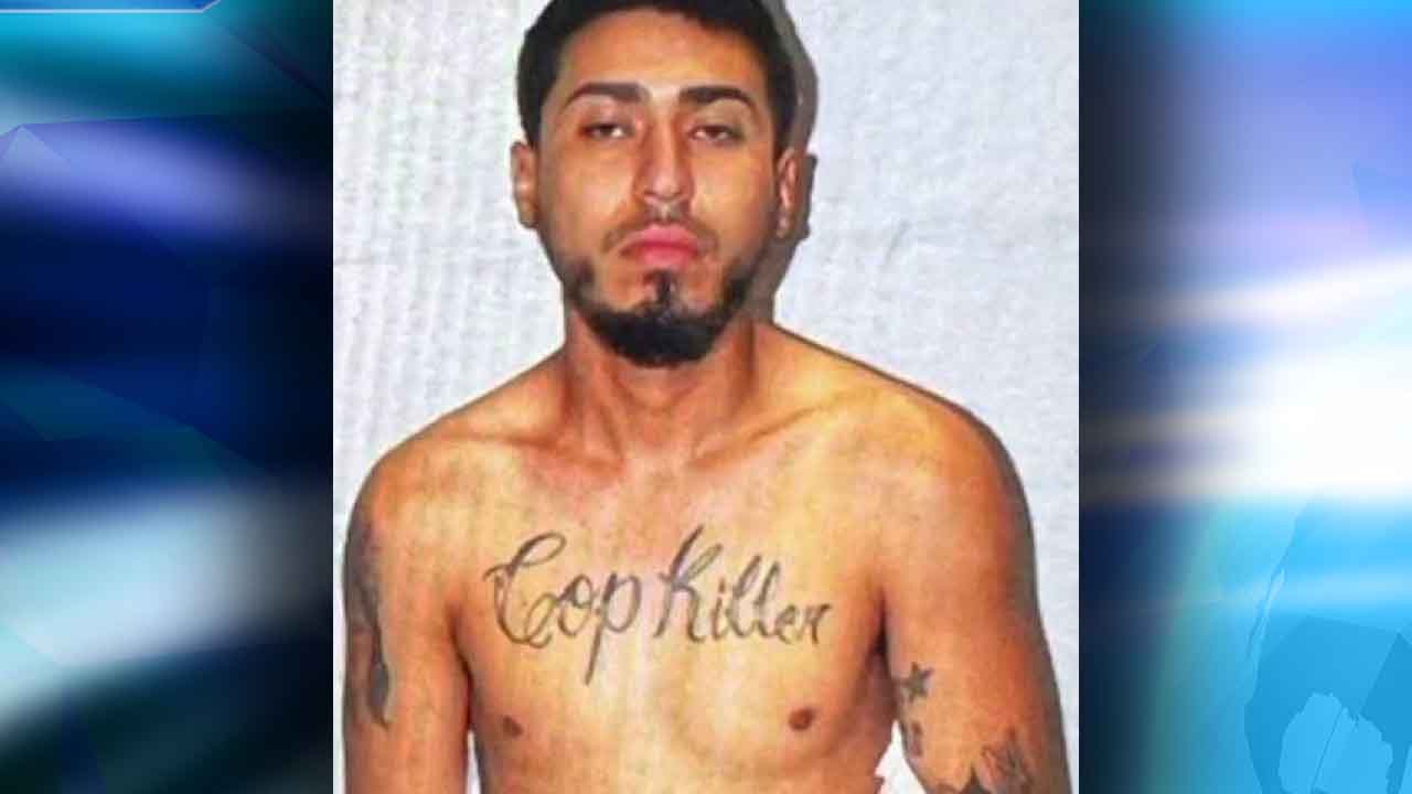 Suspect with "cop killer" tattoo arrested for shooting at cop