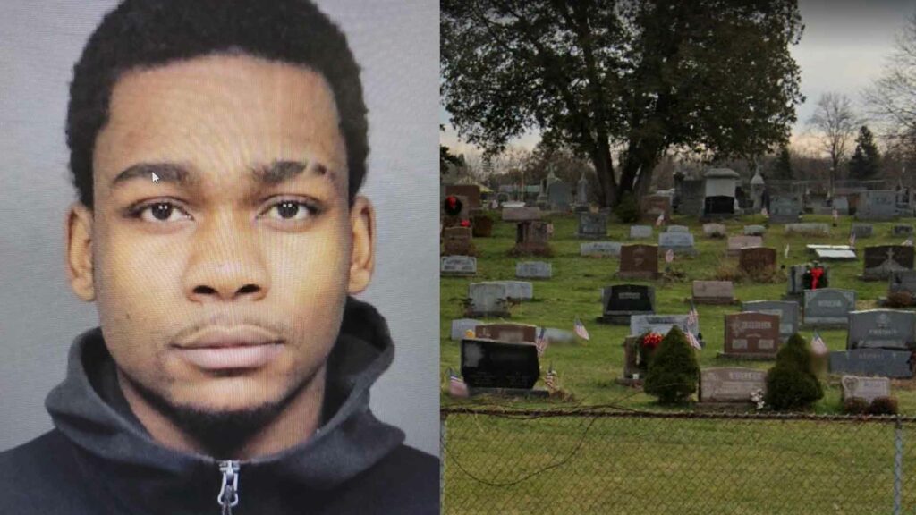 Armed suspect fled police, hid gun in nearby cemetery