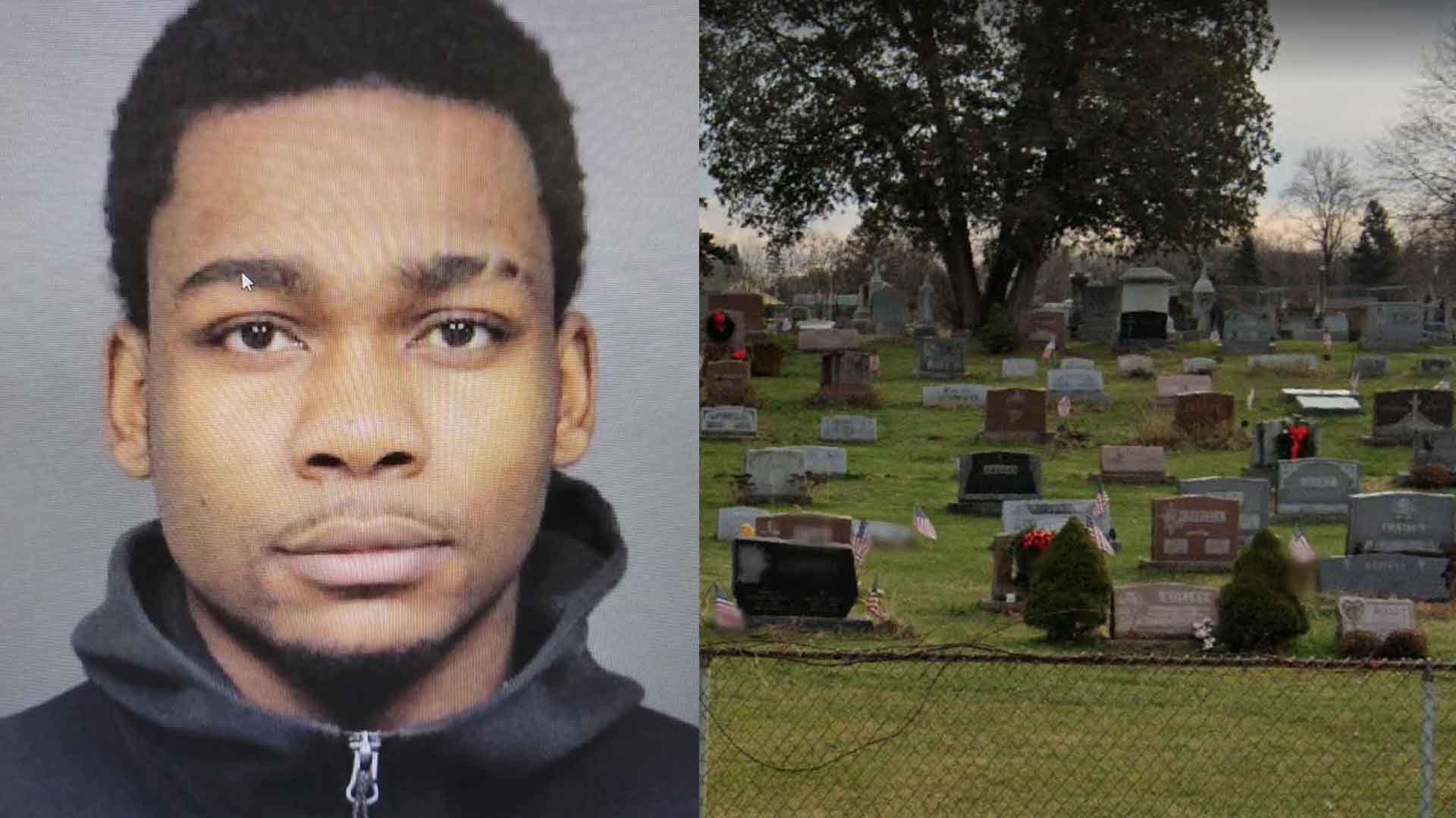 Armed suspect fled police, hid gun in nearby cemetery