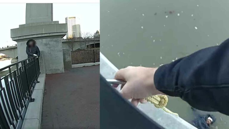 Columbus cops save woman who jumped into freezing river - photo licensed by shore news network.