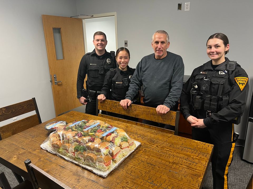 Local businessman treats Evesham Police Department to lunch