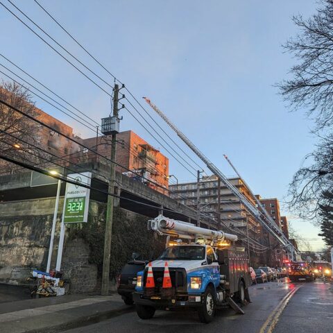 One dead as fire shuts down bronx river road - photo licensed by shore news network.