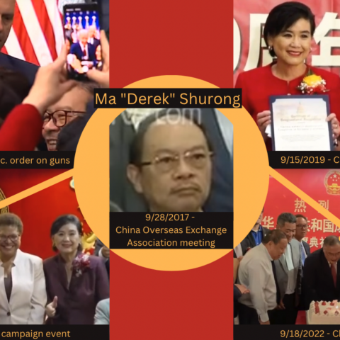 Biden poses for photo with member of alleged chinese intel front group at los angeles gun control rally - photo licensed by shore news network.