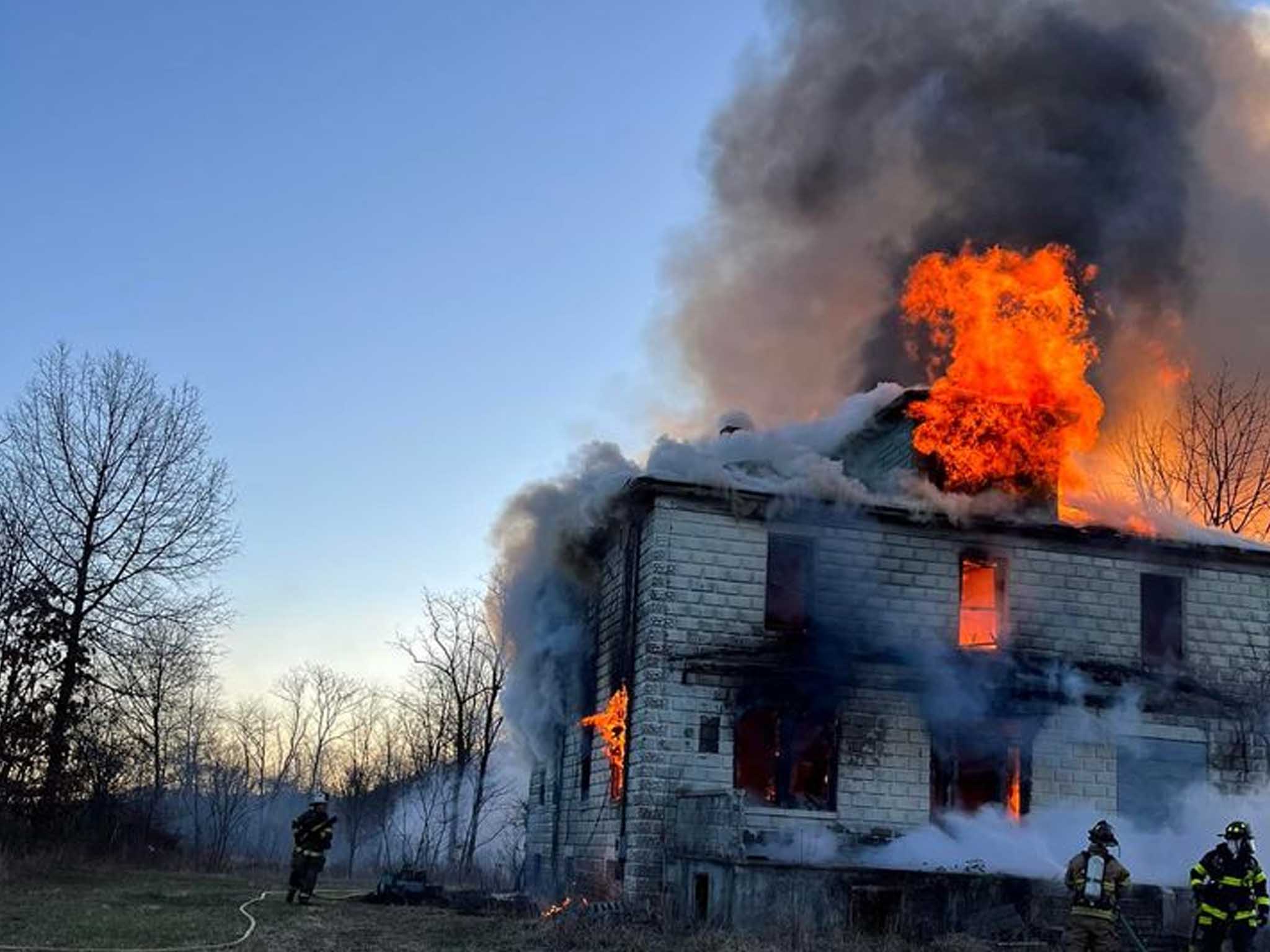Firefighters battle blaze at vacant home in McCoole