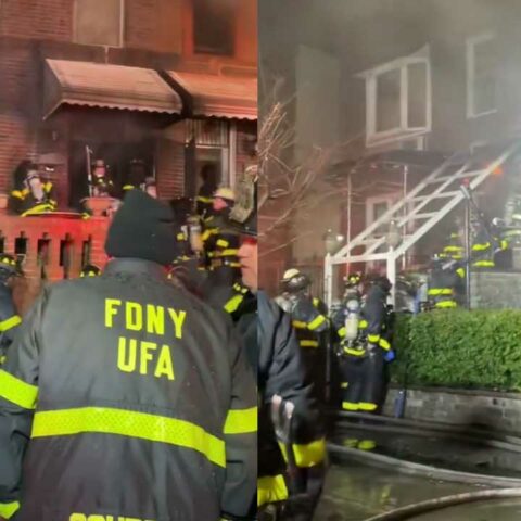Multiple firefighters injured at fast spreading multi-home blaze in queens - photo licensed by shore news network.