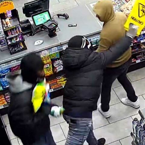Police searching for suspects who beat 7-eleven clerk during robbery in midtown - photo licensed by shore news network.