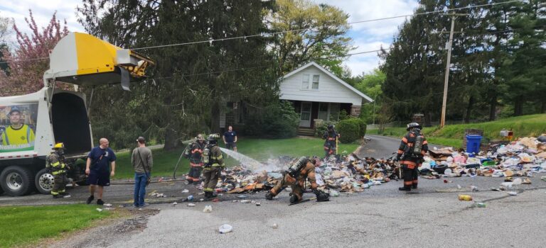 Garbage truck fire reported in dover - photo licensed by shore news network.