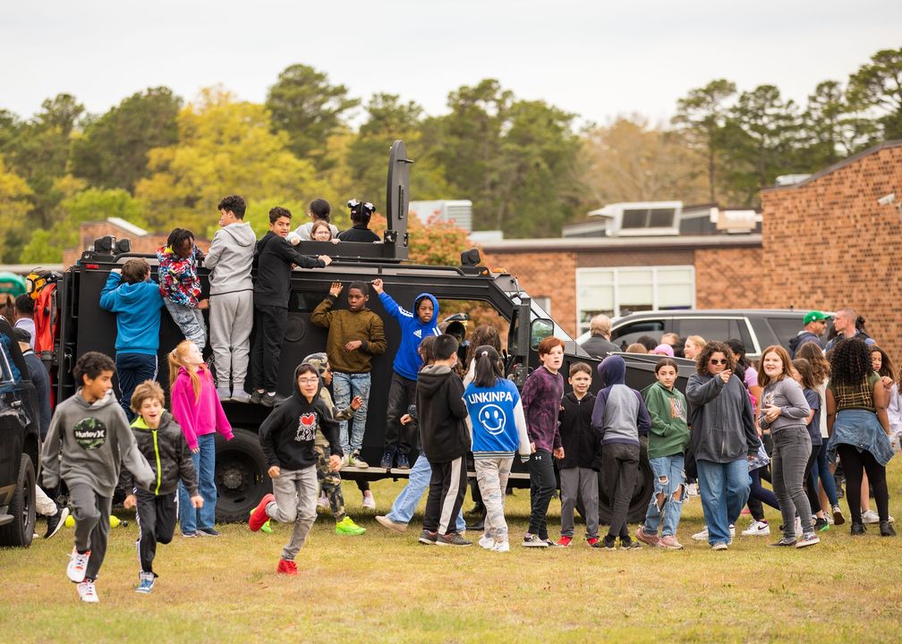 They loved the Bearcat: State police visit local elementary schools