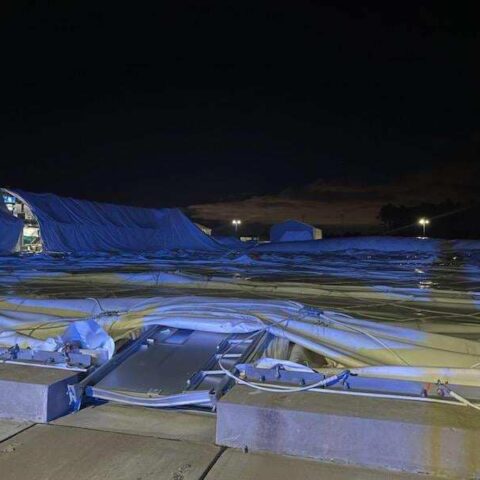 New multi-million dollar adventure crossing dome burst during passing storm - photo licensed by shore news network.