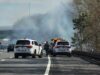 Brush fire on parkway slows friday evening rush