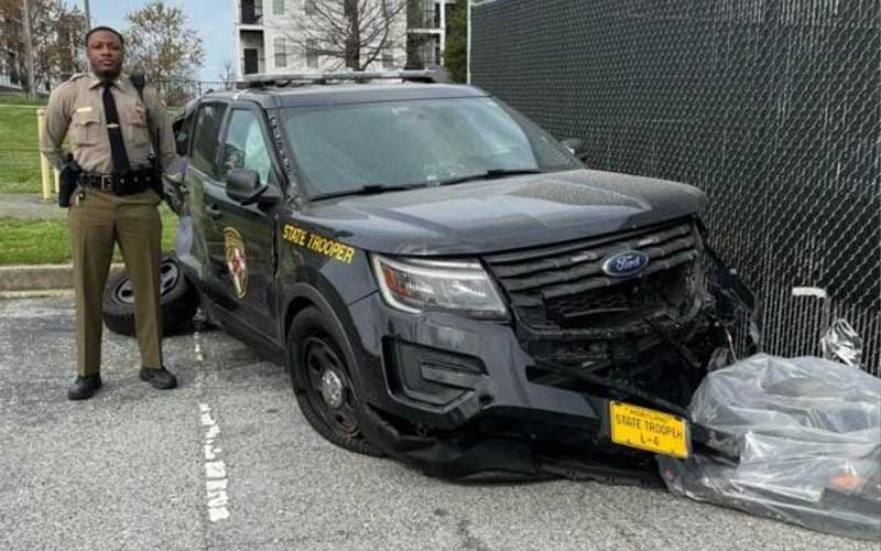 Maryland trooper returns to duty after crash, move over law violation