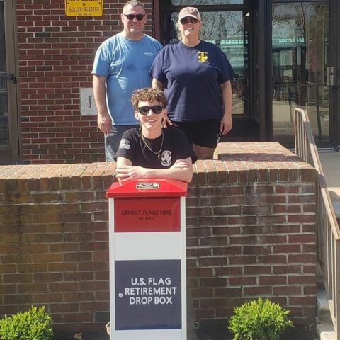 Toms river eagle scout builds u. S. Flag drop box at town hall - photo licensed by shore news network.