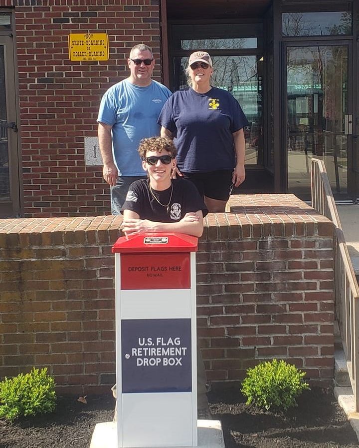 Toms River Eagle Scout builds U.S. Flag Drop Box at Town Hall