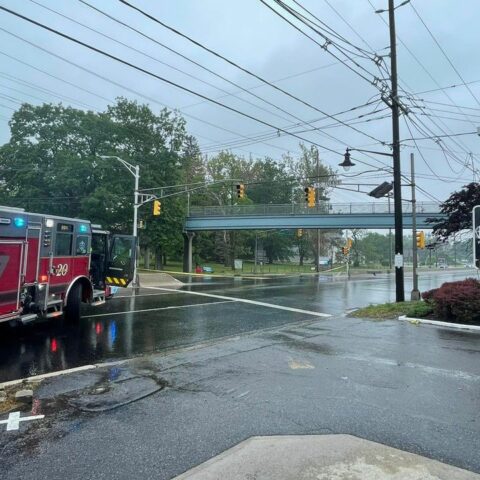 Traffic alert: route 130 in cinnaminson closed due to downed wires - photo licensed by shore news network.
