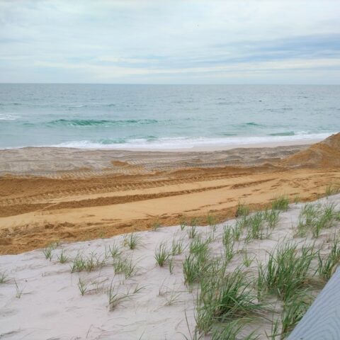 Beach replenishment operation in progress ahead of summer in ortley beach - photo licensed by shore news network.
