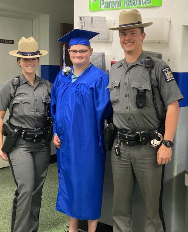 Troopers Who Saved boy from drunk driver show up for graduation