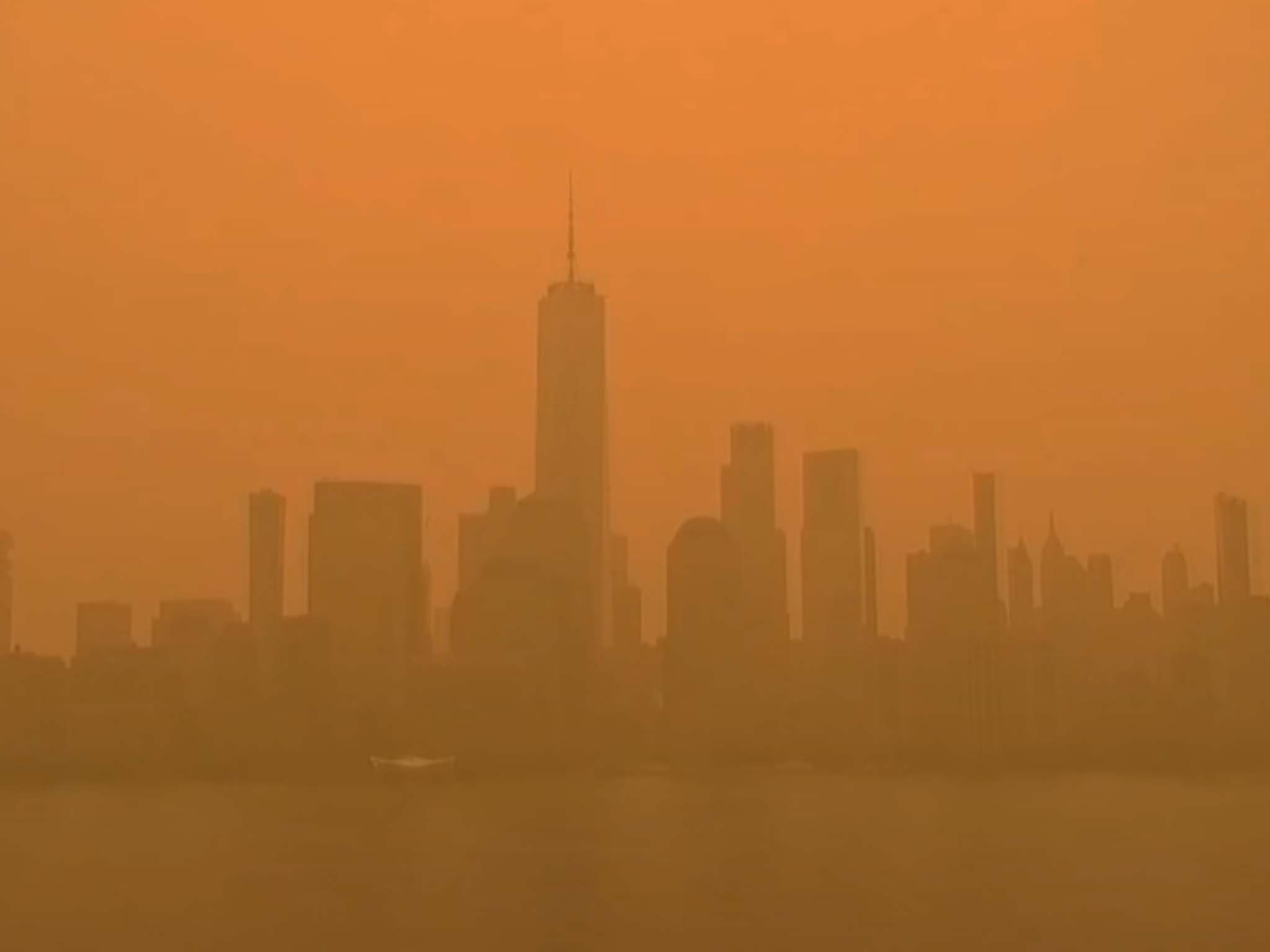 Watch: Time lapse shows New York City skyline turn apocalyptic orange