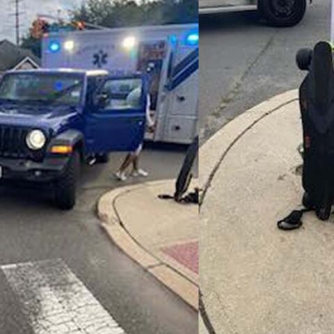 Seaside heights man riding skateboard struck by motorist - photo licensed by shore news network.