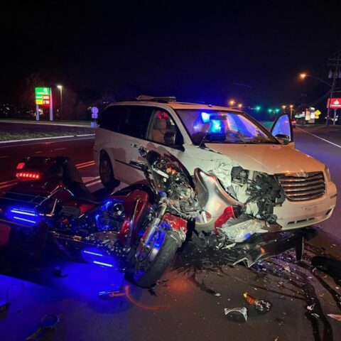 Motorcyclist injured in crash with minivan - photo licensed by shore news network.