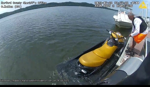 Marine Unit Rescues Man on Sinking Jetski
