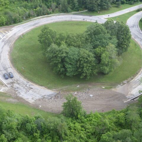 Flood damage keeps sections of palisades parkway shut down - photo licensed by shore news network.