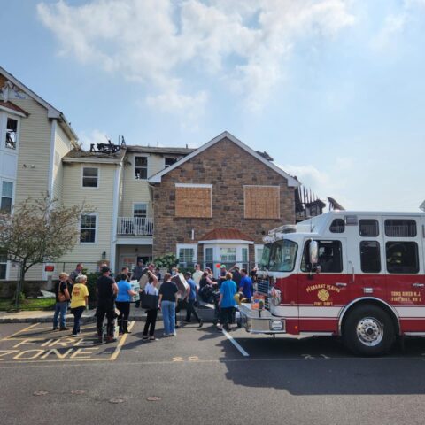 For toms river fire officials, work didn't stop after the flames ended - photo licensed by shore news network.