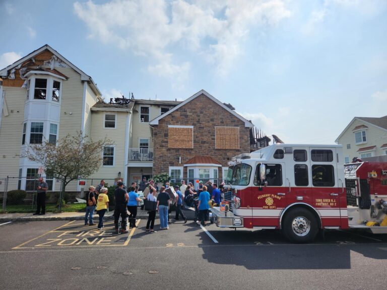 For toms river fire officials, work didn't stop after the flames ended - photo licensed by shore news network.