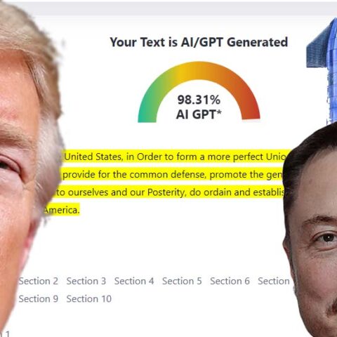 U. S. Consitution written by a. I. According to industry leading detectors - photo licensed by shore news network.